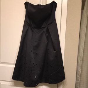 David’s Bridal bridesmaid black strapless dress